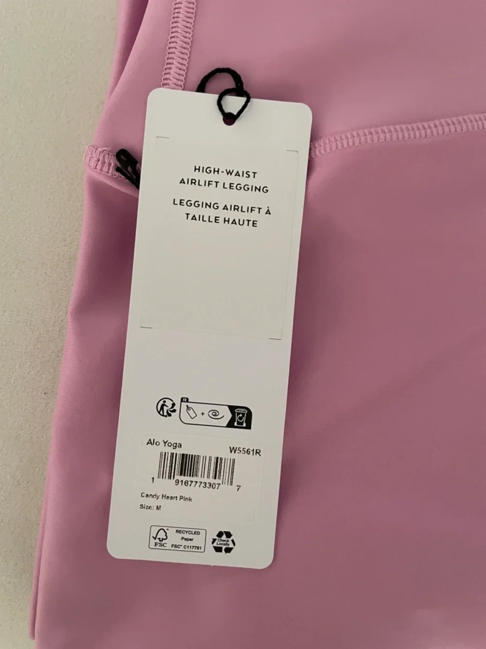 Alo Yoga NWT High Waist Airlift Leggings Candy Heart Pink Size M